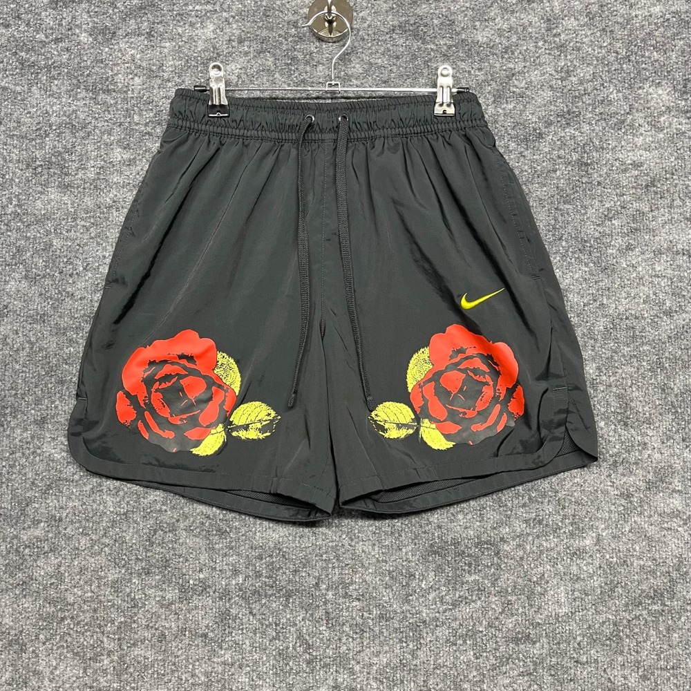 Nike Shorts Men Small Black Flow Woven Rose City Graphics Mesh Linned FJ1649-060